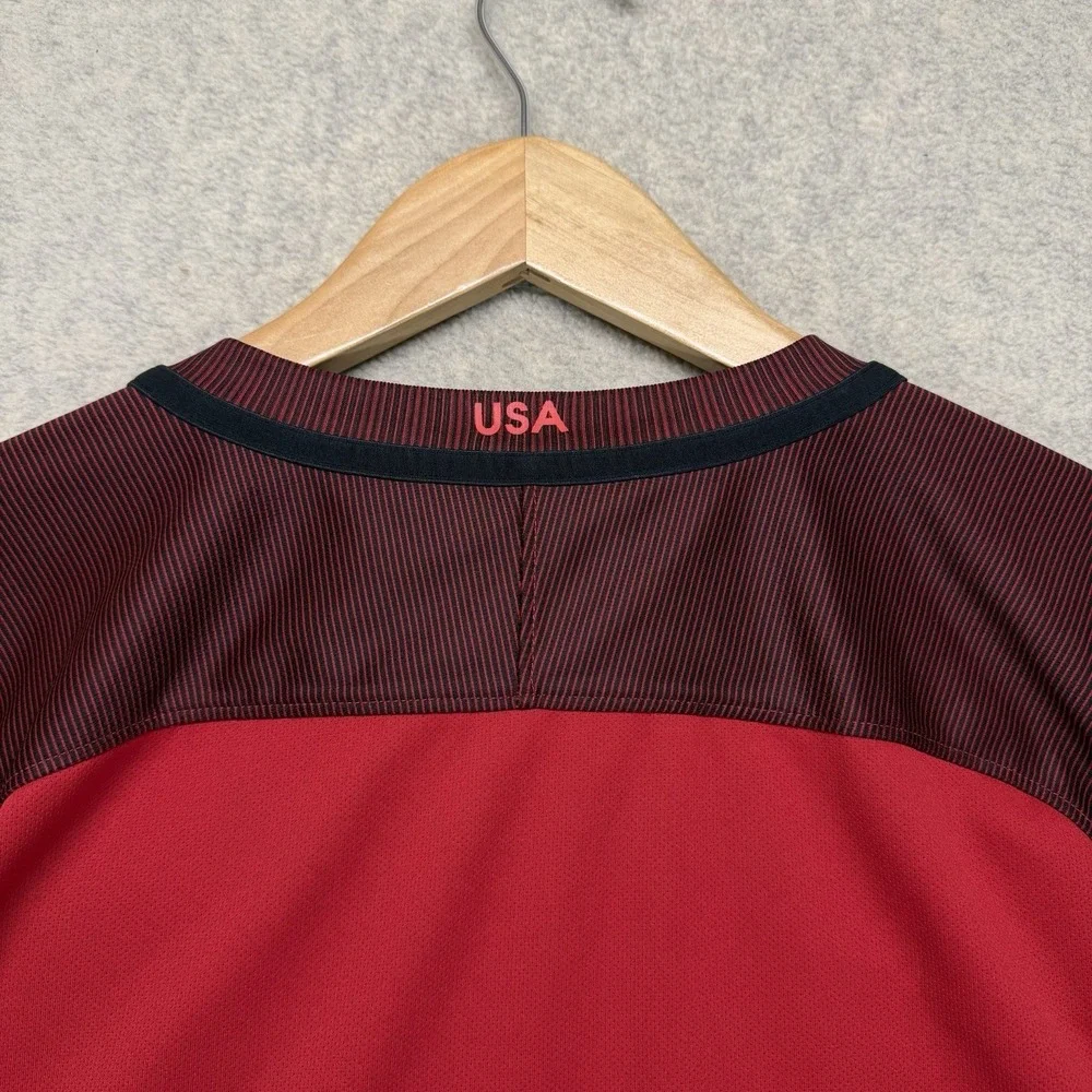 Nike USA Soccer Jersey Mens Large 2017 USMNT Dri-FIT Red Away Shirt